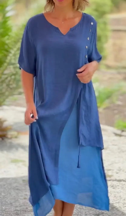 Vrouwelijke Zomerjurk Licht Stijlvol Pastelkleuren