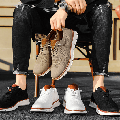 Herenschoenen Elias Comfortabel Veganistisch Leer Ergonomisch Ademend Licht Casual Elegant Zwart Olijf Bruin