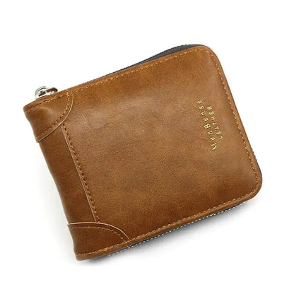 Slanke Herenportemonnee Echt Leer Compact Design Opbergvakken Pasjeshouder Minimalistische Heren Portefeuille