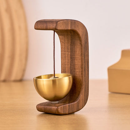 Magnetisch Windorgel van Hout met Hangend Klankschaal Element Scandinavisch Design