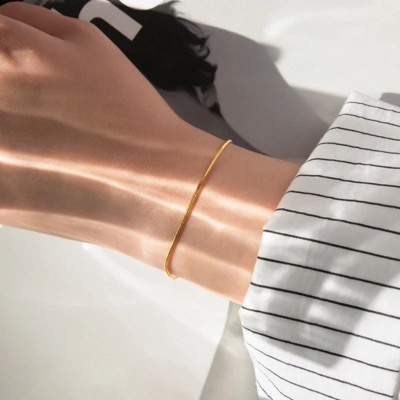Minimalistisch Slangarmband Edelstaal Dames Sierlijk Verstelbaar Goud Zilver Rosé
