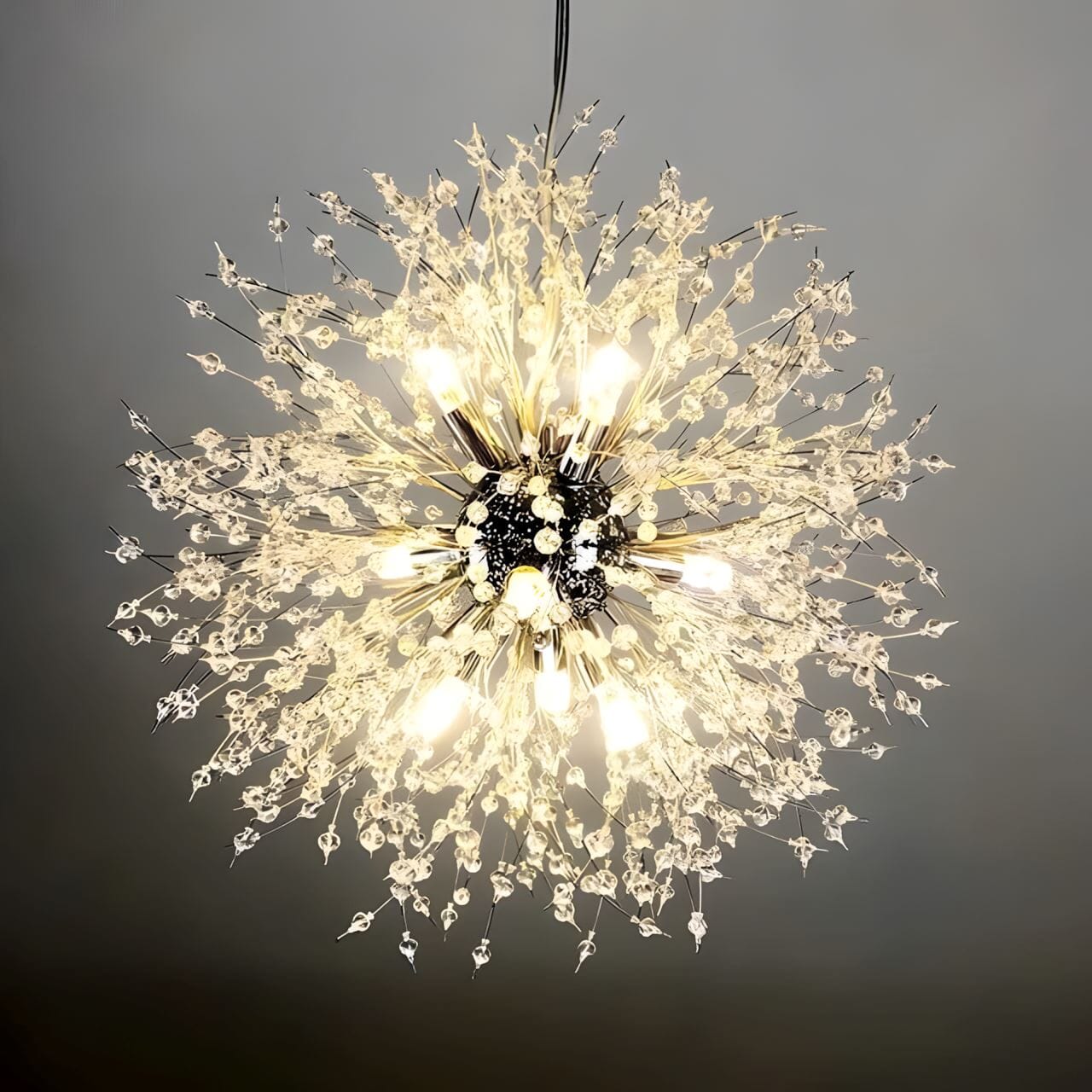 Moderne Kristallen Paardenbloem Kroonluchter Met G9 LED En Luxe Metaal Afwerking