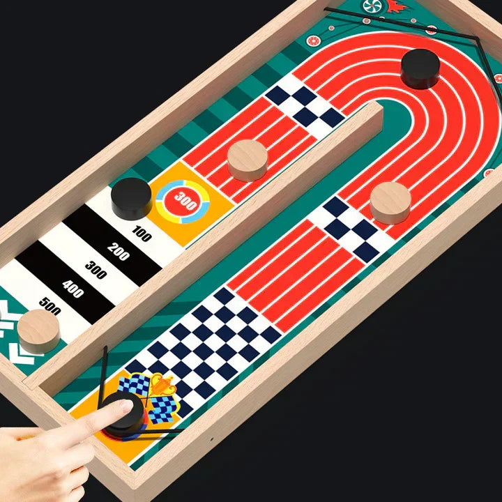 Familiespel Schieten Disc Game - Houten Vaardigheidsspel voor Groot en Klein