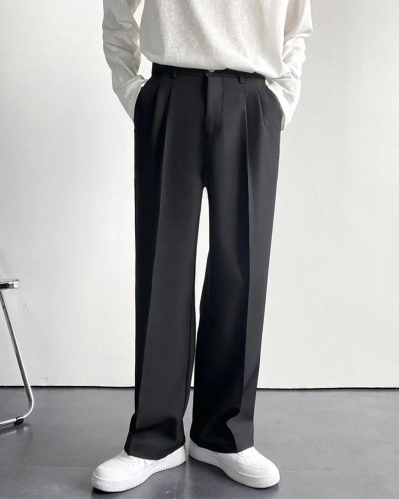 Hoge Taille Broek Wijd Model Anzug Stijl