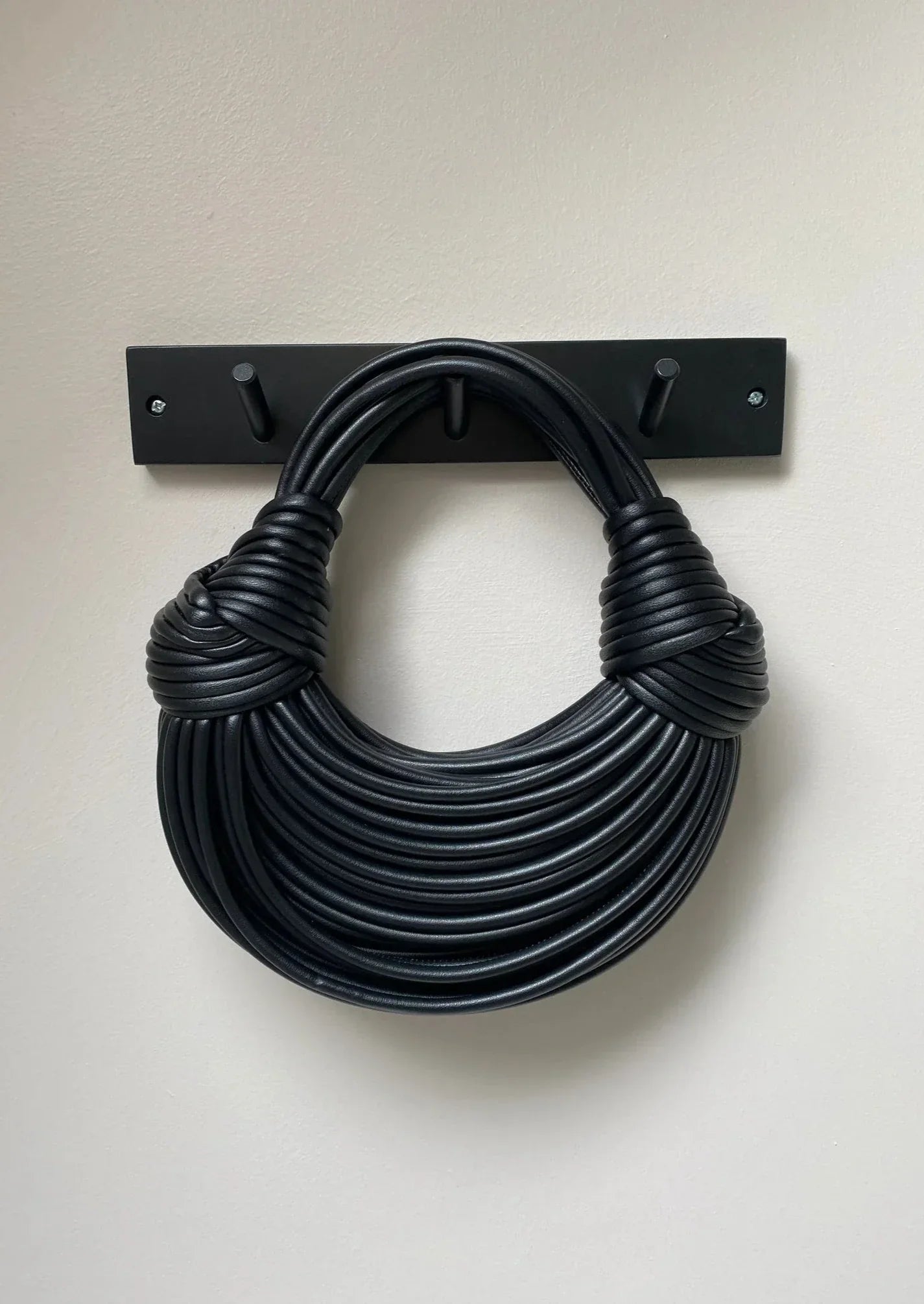 Zwarte Leren Schoudertas Luxe Design Handtas