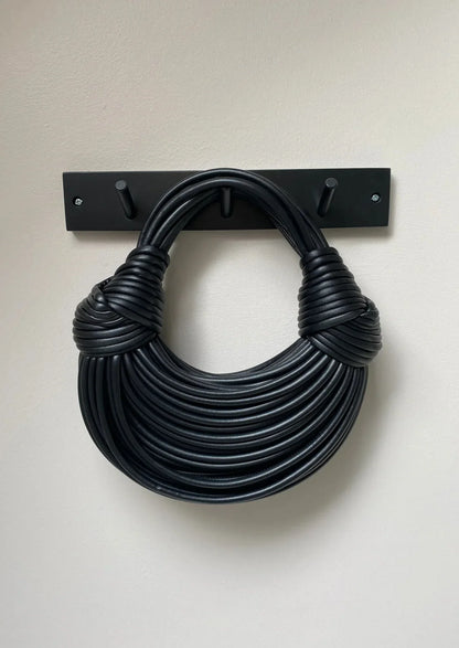 Zwarte Leren Schoudertas Luxe Design Handtas