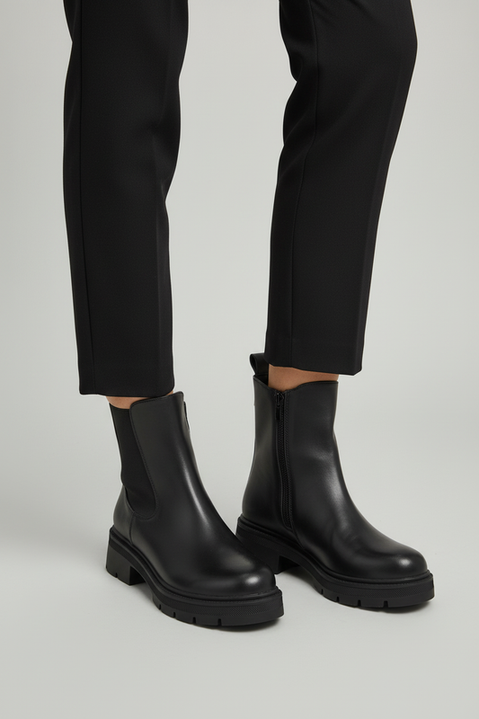 Chelsea Boots met Plateau Zwart Stijlvol Laag - StudioMarella