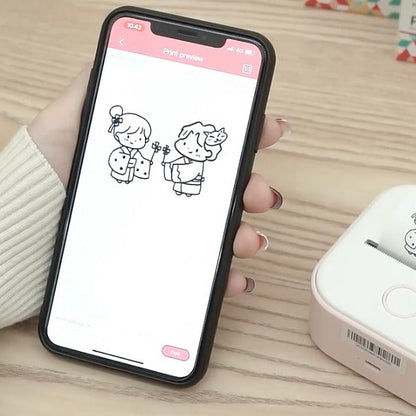 Draagbare Thermische Printer voor Stickers Foto's Labels Bluetooth Zakformaat Inktloos met App Mobiel