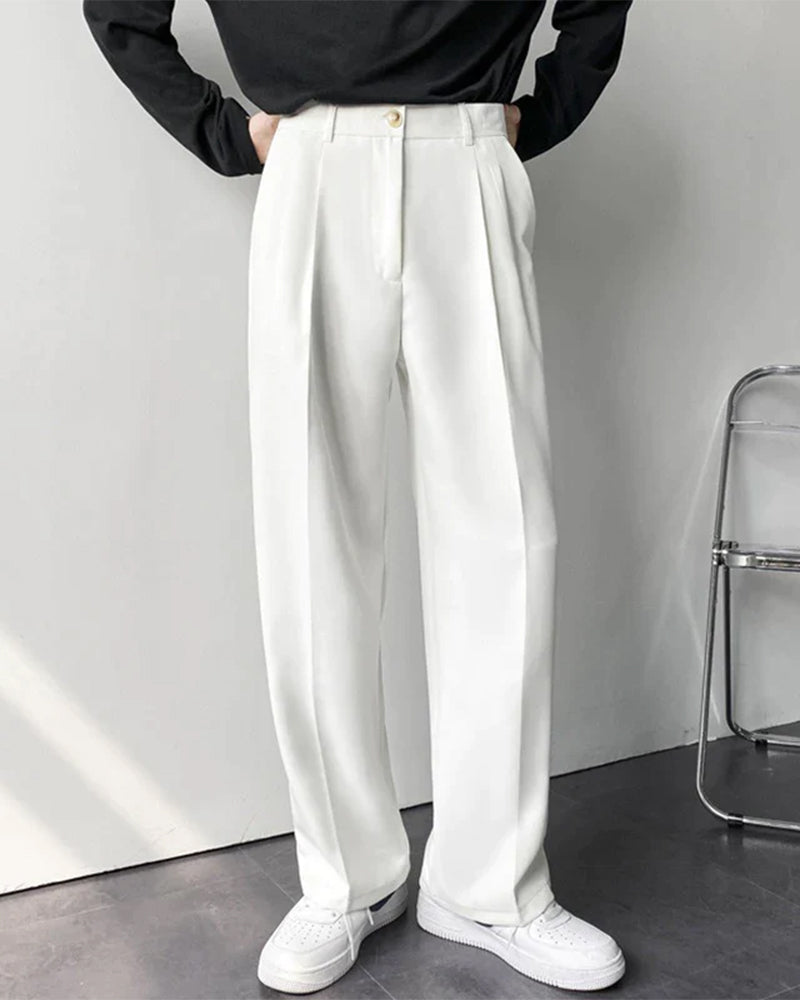 Hoge Taille Broek Wijd Model Anzug Stijl