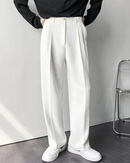 Hoge Taille Broek Wijd Model Anzug Stijl