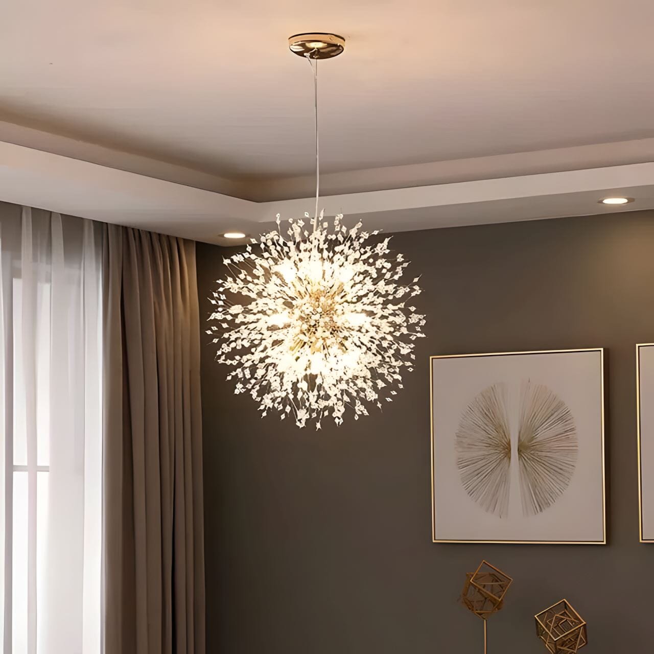 Moderne Kristallen Paardenbloem Kroonluchter Met G9 LED En Luxe Metaal Afwerking