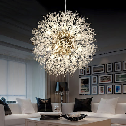 Moderne Kristallen Paardenbloem Kroonluchter Met G9 LED En Luxe Metaal Afwerking