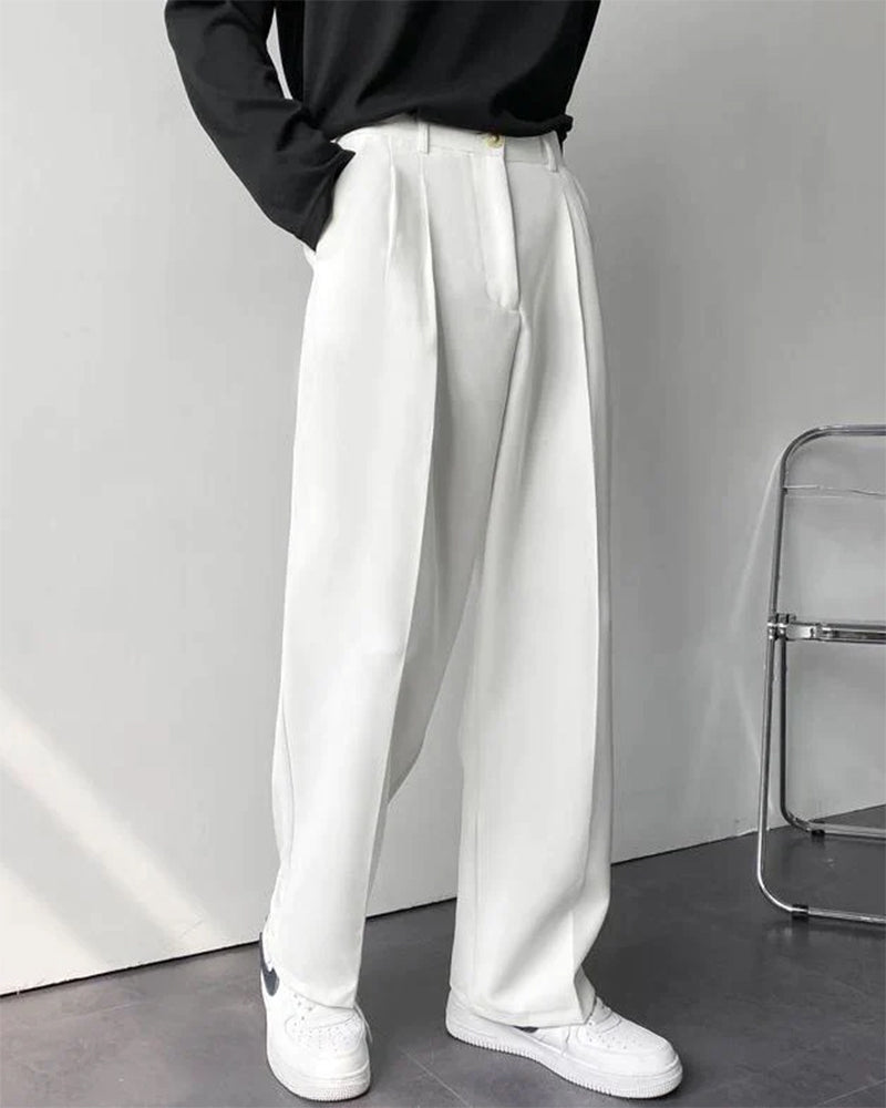 Hoge Taille Broek Wijd Model Anzug Stijl