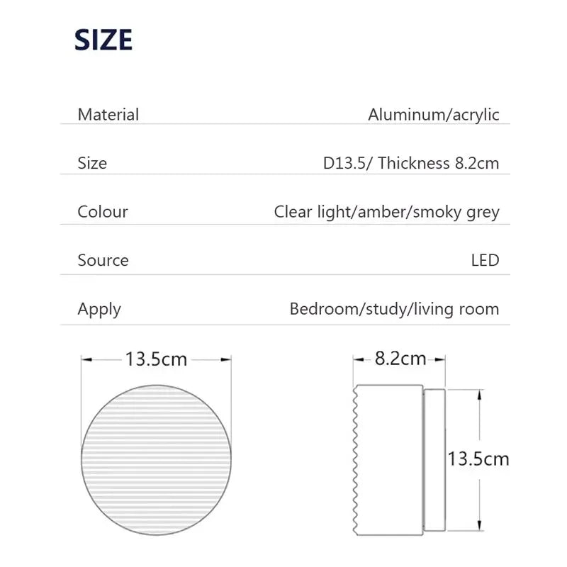 Minimalistische LED-Wandlamp Rond Aluminium Acryl Diffuus Licht Warm Wit Modern Design Compact Slaapkamer Gang Accentverlichting