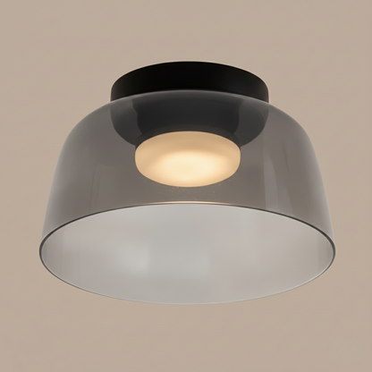 Design Glazen Plafondlamp met Gelaagde Structuur — Elegant Lichtspel voor Eetkamer, Woonkamer en Slaapkamer