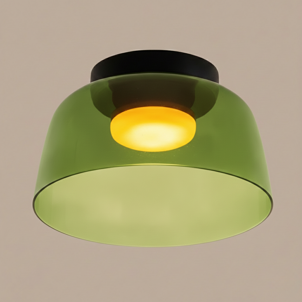 Design Glazen Plafondlamp met Gelaagde Structuur — Elegant Lichtspel voor Eetkamer, Woonkamer en Slaapkamer