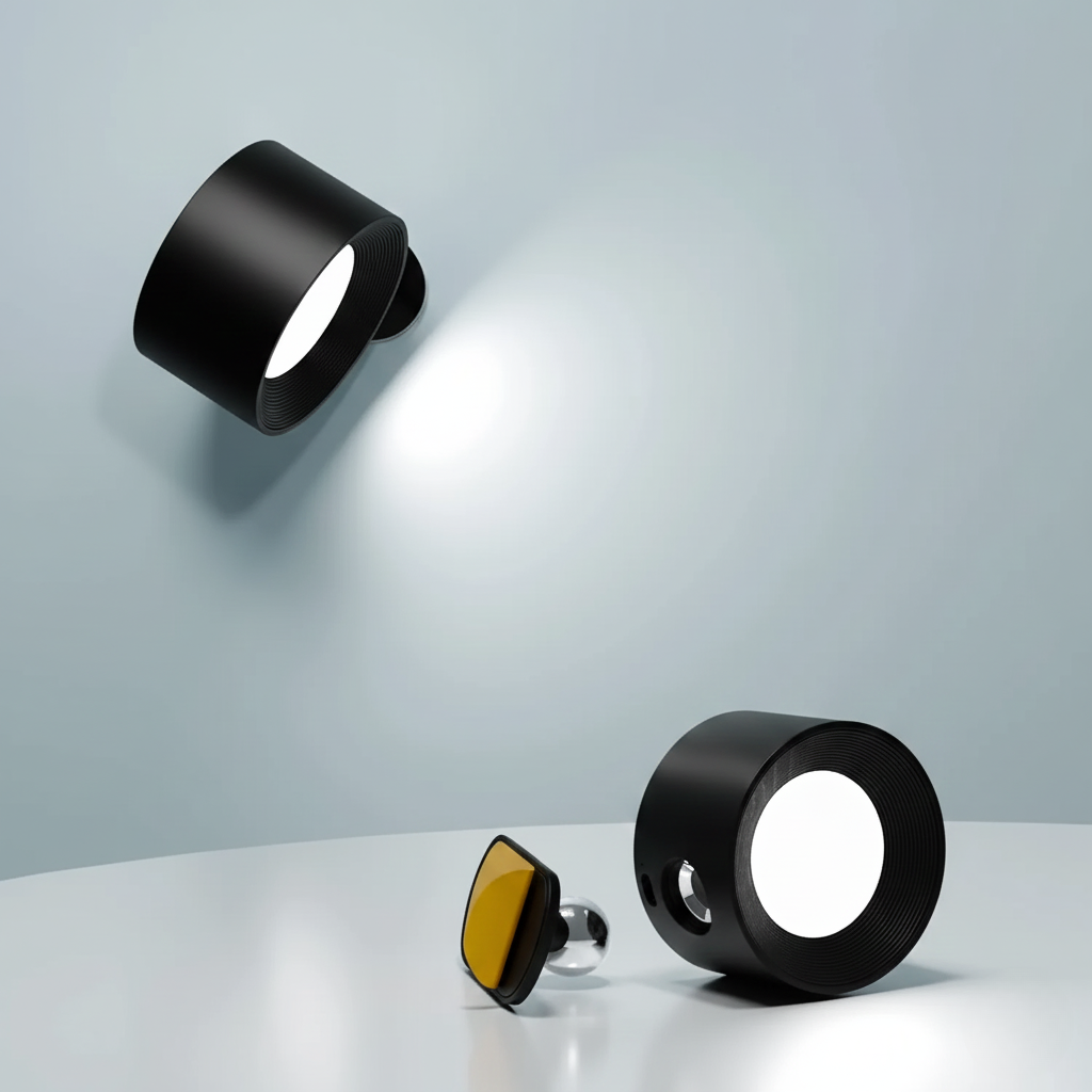 Draadloze Wandlamp Oplaadbaar & Dimbaar met 360° Rotatie – Compacte Touch-bediening Nachtlamp