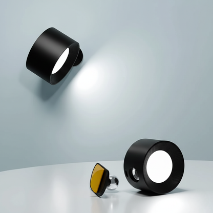 Draadloze Wandlamp Oplaadbaar & Dimbaar met 360° Rotatie – Compacte Touch-bediening Nachtlamp