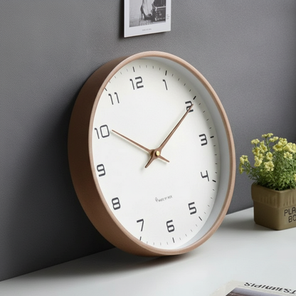 Scandinavische Houten Wandklok – Fluisterstil Uurwerk · Minimalistische Klok · Natuurlijke Accenten voor Woonkamer, Slaapkamer, Werkkamer · Stijlvolle Tijdregistratie · Strak Design