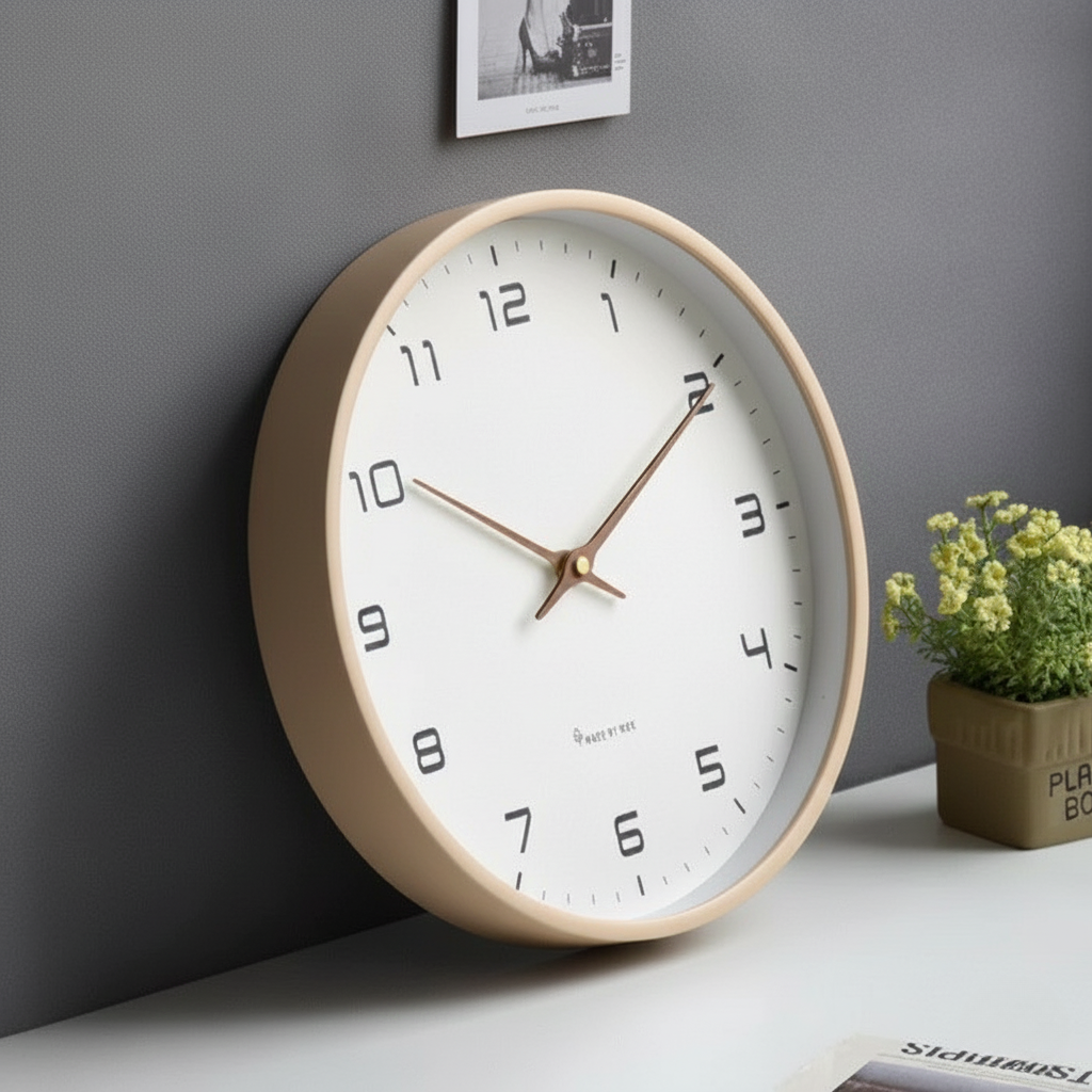 Scandinavische Houten Wandklok – Fluisterstil Uurwerk · Minimalistische Klok · Natuurlijke Accenten voor Woonkamer, Slaapkamer, Werkkamer · Stijlvolle Tijdregistratie · Strak Design