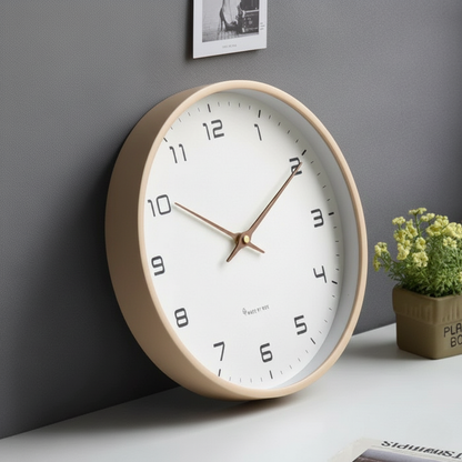 Scandinavische Houten Wandklok – Fluisterstil Uurwerk · Minimalistische Klok · Natuurlijke Accenten voor Woonkamer, Slaapkamer, Werkkamer · Stijlvolle Tijdregistratie · Strak Design