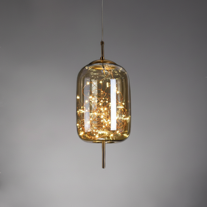Glazen LED Hanglamp met Warm Scandinavisch Design – Amber of Grijs 24W