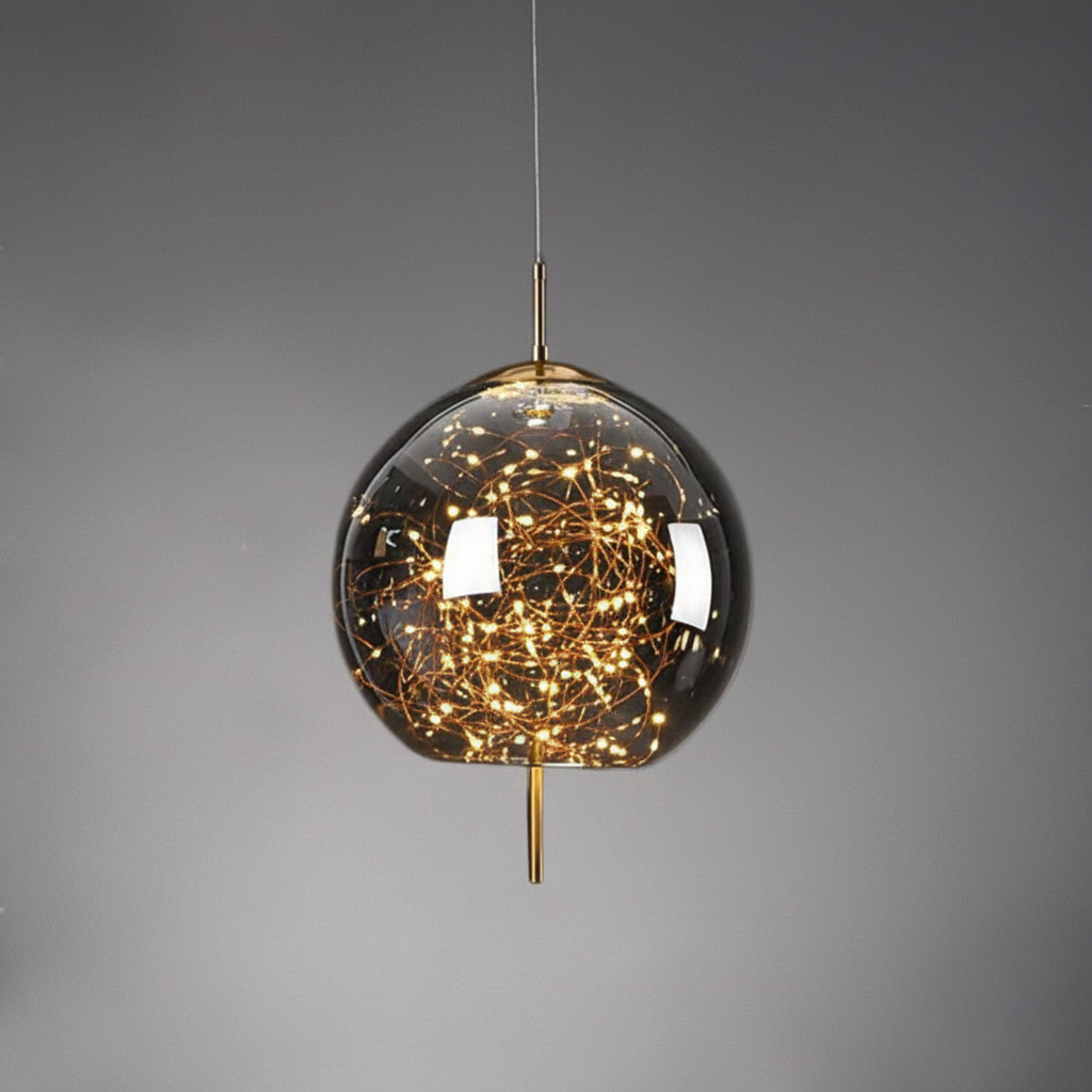 Glazen LED Hanglamp met Warm Scandinavisch Design – Amber of Grijs 24W