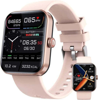 Smartwatch met Glucosemeting 1.91 Inch Touchscreen Zwart Roze | Gezondheidshorloge met Hartslagmeter GPS Slaapanalyse Waterdicht IP67 Sportmodi Notificaties 7 Dagen Accuduur