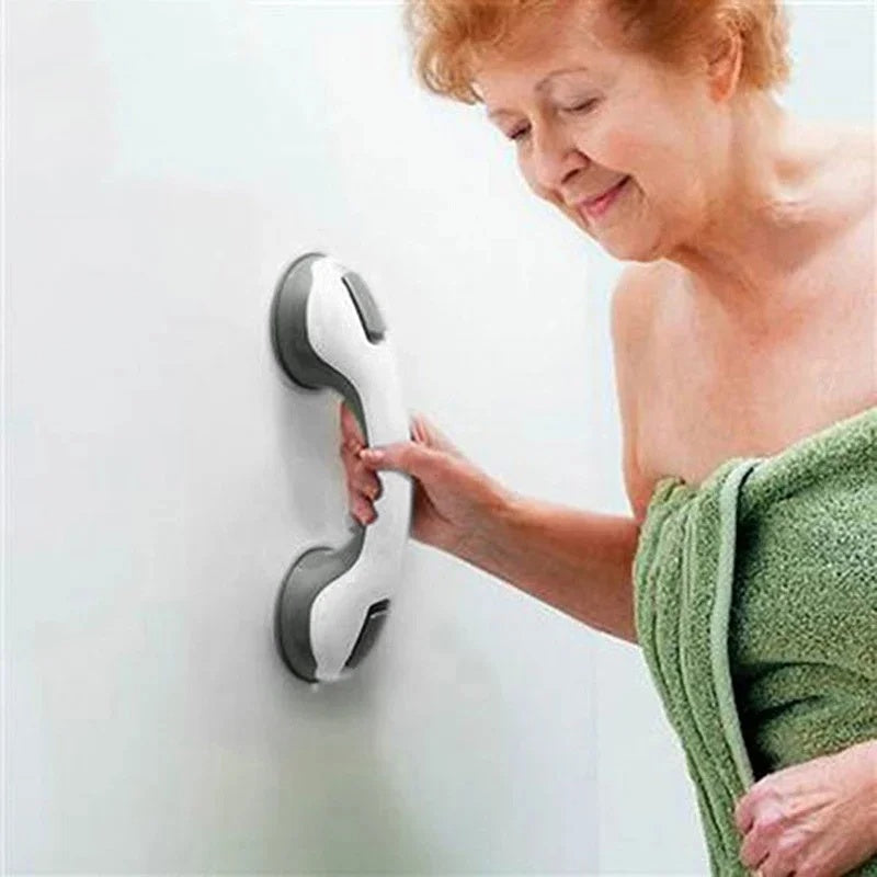 Veiligheidshandgreep Zuignap Kunststof Wit Badkamer Douche Wandgreep Antislip Zonder Boren Extra Grip Badkamer