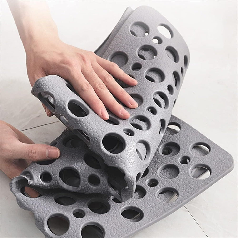 Douchemat Antislip PVC Grijs Badkamer Veilig Douche Badmat Met Afwateringsgaten Sneldrogend Schimmelbestendig Vloermat Douchecabine
