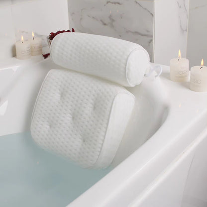 Ergonomisch Badkussen met Zuignappen – Comfortabele Neksteun voor Bad en Spa