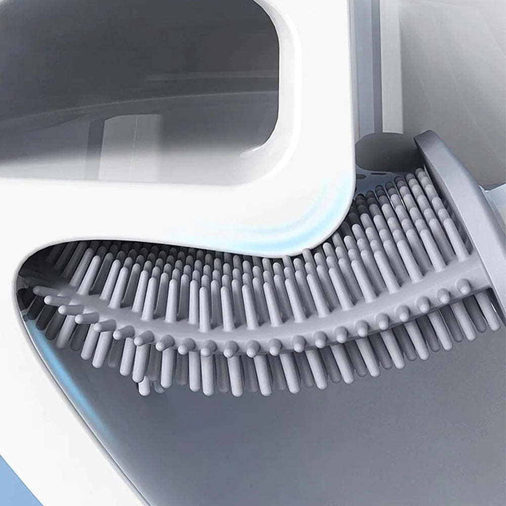 Toiletborstel Siliconen Flexibel Wit Wandmontage Toiletborstel Set Met Houder Hygiënisch Badkamer Reiniging Zonder Boren
