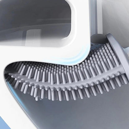 Toiletborstel Siliconen Flexibel Wit Wandmontage Toiletborstel Set Met Houder Hygiënisch Badkamer Reiniging Zonder Boren