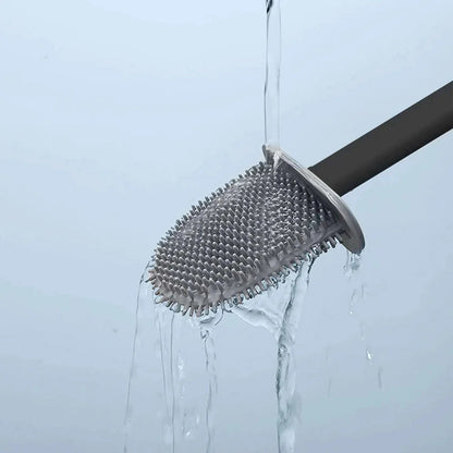 Toiletborstel Siliconen Flexibel Wit Wandmontage Toiletborstel Set Met Houder Hygiënisch Badkamer Reiniging Zonder Boren