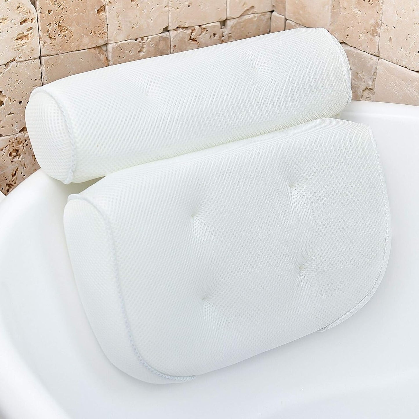 Ergonomisch Badkussen met Zuignappen – Comfortabele Neksteun voor Bad en Spa
