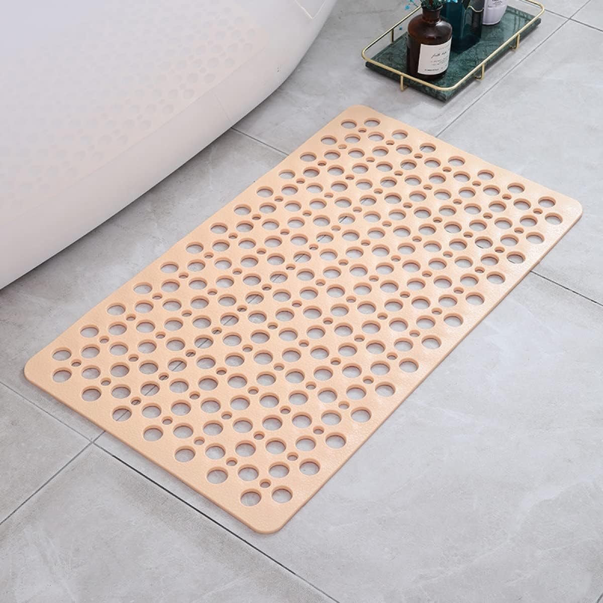 Douchemat Antislip PVC Grijs Badkamer Veilig Douche Badmat Met Afwateringsgaten Sneldrogend Schimmelbestendig Vloermat Douchecabine