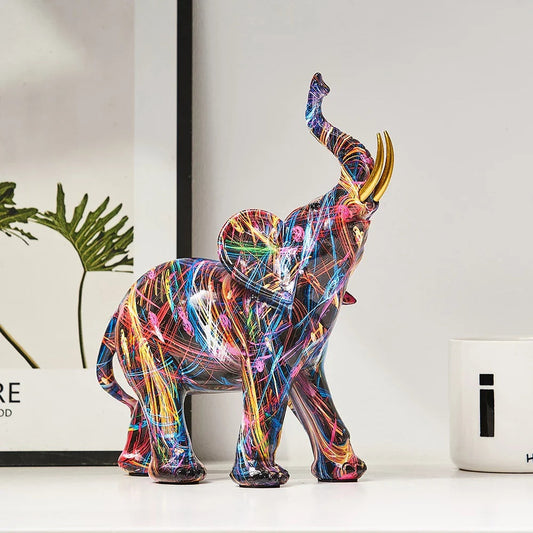 Moderne Olifant Sculptuur met Graffiti Design | Interieur Decoratie – Sansoti
