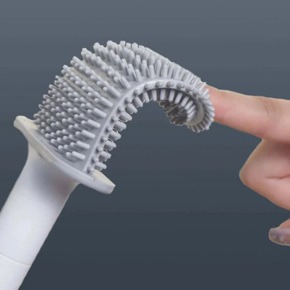 Toiletborstel Siliconen Flexibel Wit Wandmontage Toiletborstel Set Met Houder Hygiënisch Badkamer Reiniging Zonder Boren
