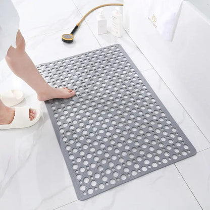 Douchemat Antislip PVC Grijs Badkamer Veilig Douche Badmat Met Afwateringsgaten Sneldrogend Schimmelbestendig Vloermat Douchecabine