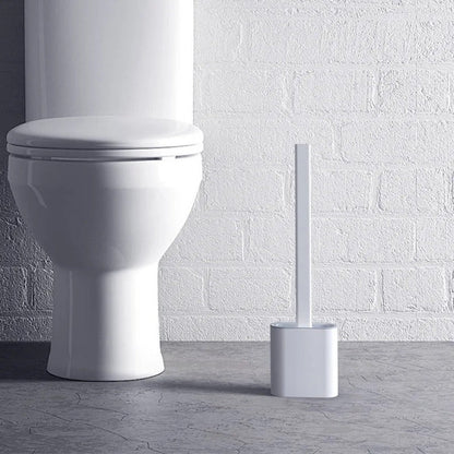 Toiletborstel Siliconen Flexibel Wit Wandmontage Toiletborstel Set Met Houder Hygiënisch Badkamer Reiniging Zonder Boren