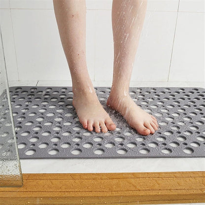 Douchemat Antislip PVC Grijs Badkamer Veilig Douche Badmat Met Afwateringsgaten Sneldrogend Schimmelbestendig Vloermat Douchecabine