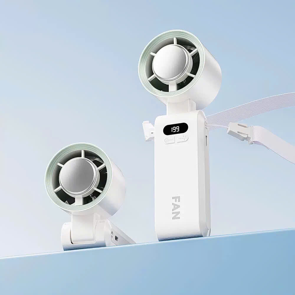 Draagbare Turbo Ventilator met IJskoeling Oplaadbaar Verstelbare Snelheid Handheld voor Onderweg Reizen Buiten