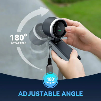 Draagbare Handheld Turboventilator 5 Snelheden Opvouwbaar Compact Reisventilator Oplaadbaar Batterij USB
