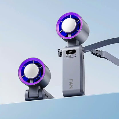 Draagbare Turbo Ventilator met IJskoeling Oplaadbaar Verstelbare Snelheid Handheld voor Onderweg Reizen Buiten