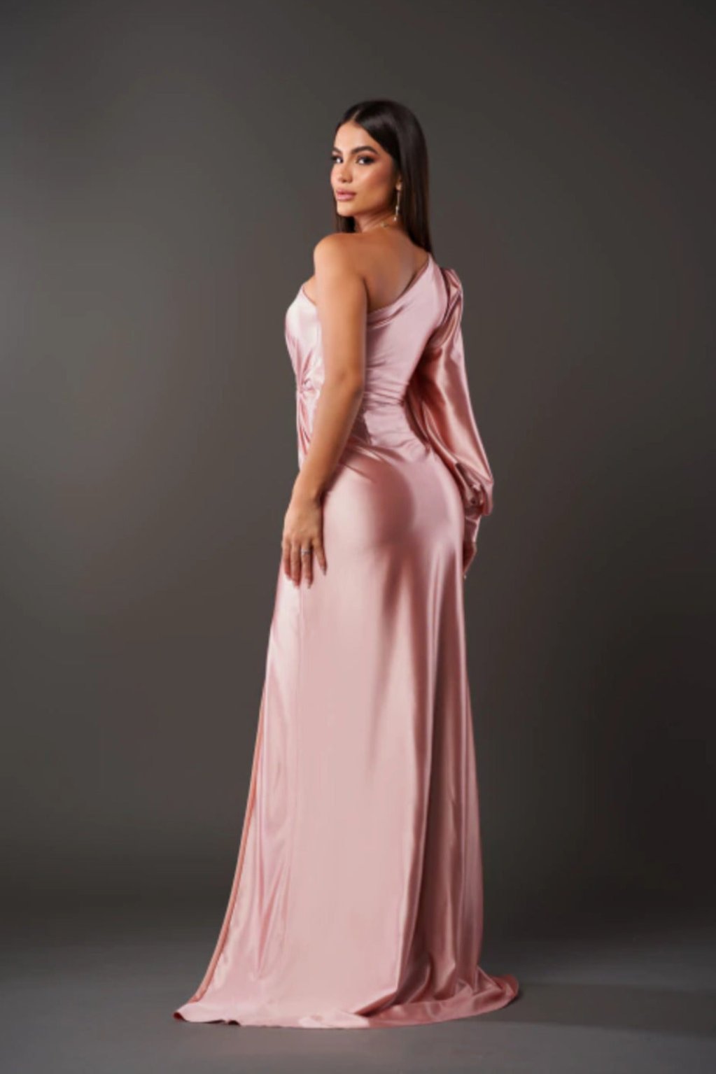 Dames Satijnen Jurk One-Shoulder Stijl