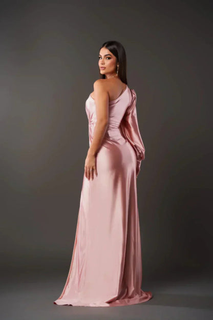 Elegante Maxi Jurk voor Bruiloft met Een Schouder en Split