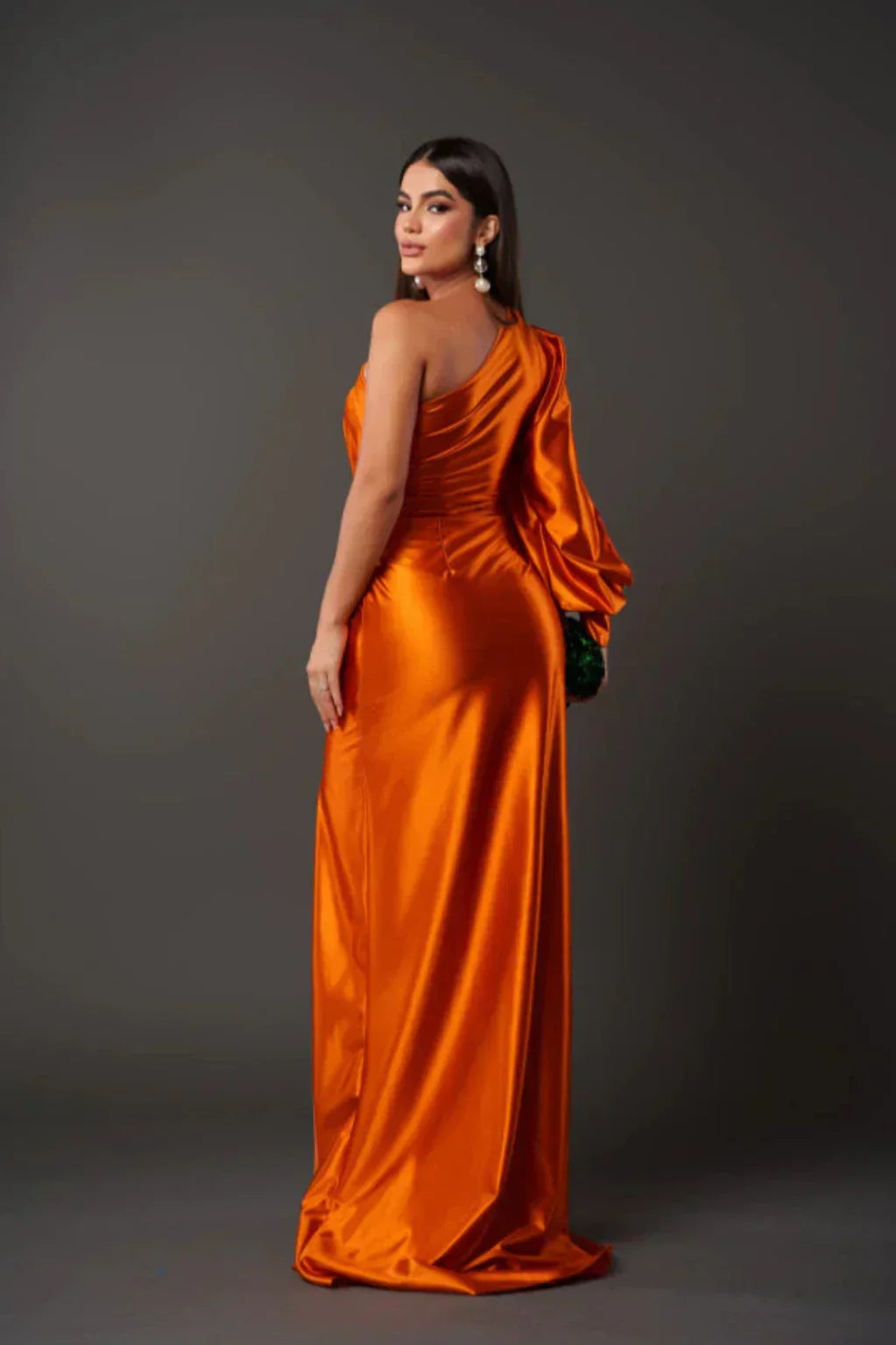 Dames Satijnen Jurk One-Shoulder Stijl