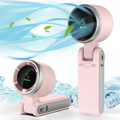 Draagbare Handheld Turboventilator 5 Snelheden Opvouwbaar Compact Reisventilator Oplaadbaar Batterij USB