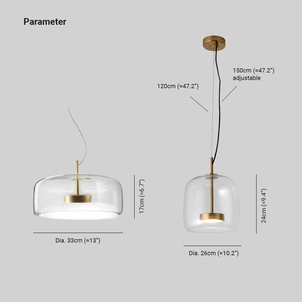 Liodell hanglamp glas messing verstelbaar eettafel woonkamer keuken modern design verlichting