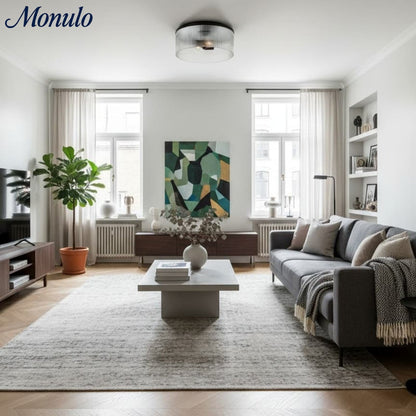 Geribbelde Glazen Plafondlamp Modern Laagbouw Ontwerp Slaapkamer Woonkamer Gang